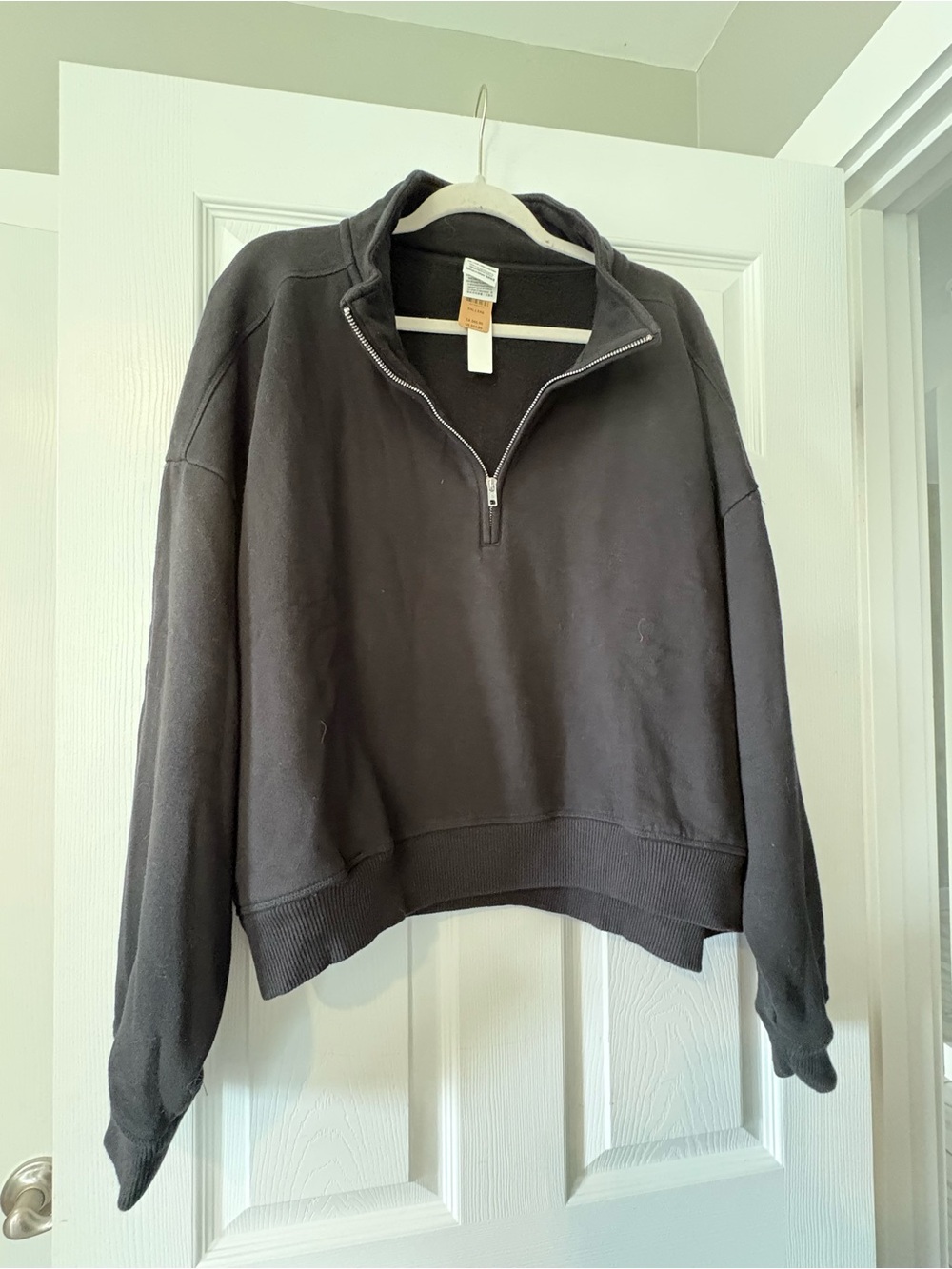 PINK by Victorias Secret Black Half-Zip Pullover Sweatshirt